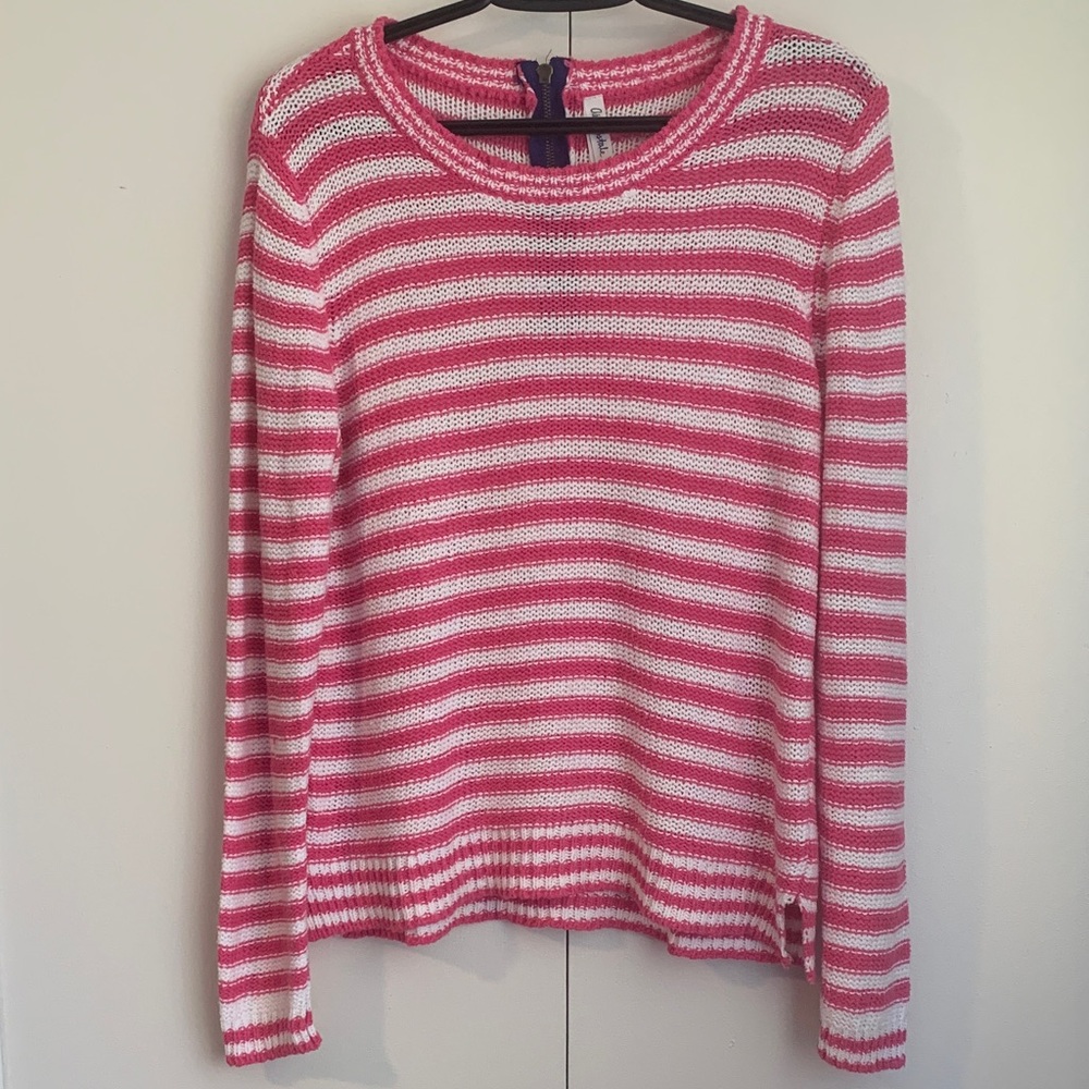 Aeropostale Pink & White Cotton Acrylic Blend Knitted Sweater Size XL